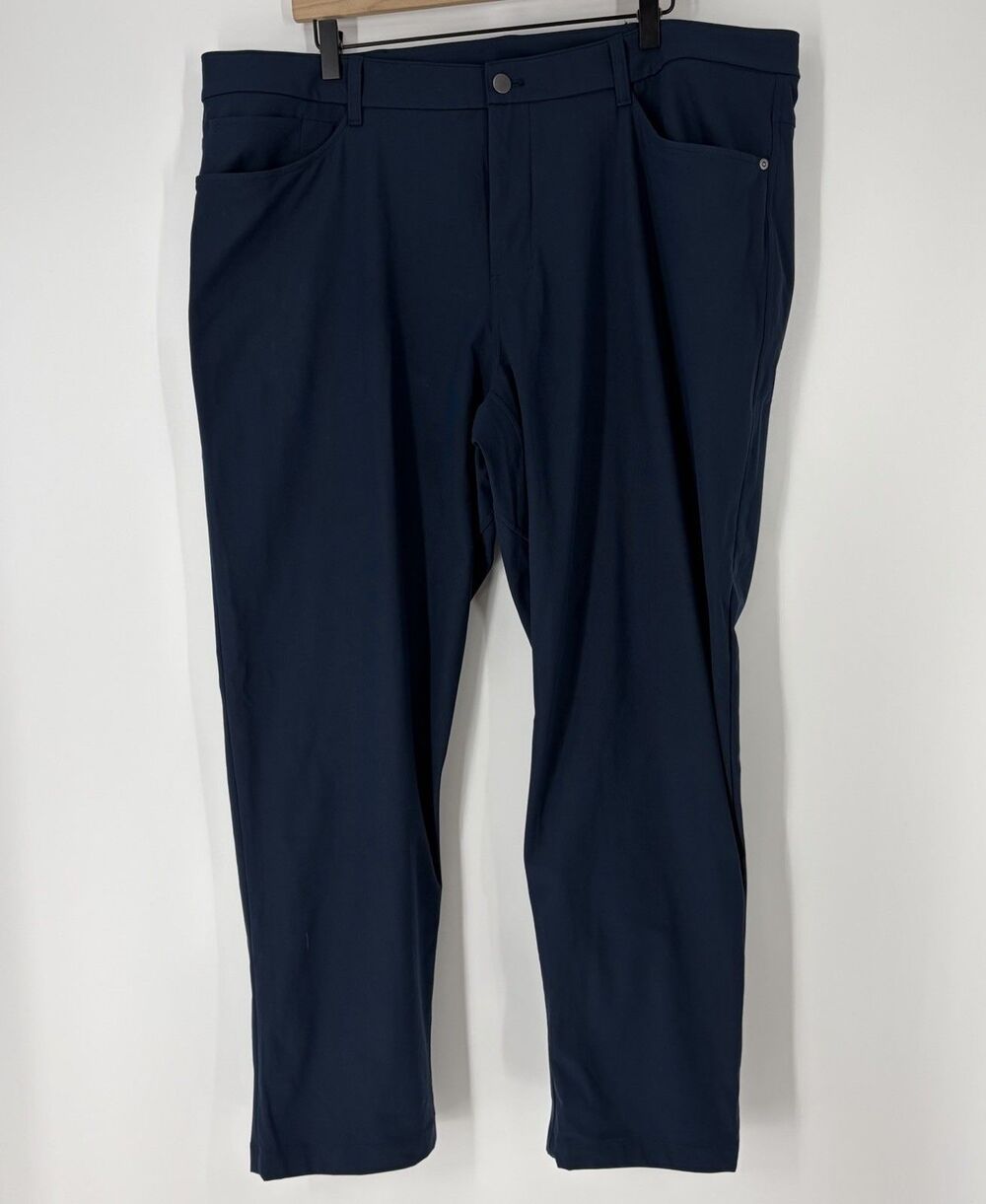 Lululemon ABC Classic Fit 5 Pocket Pants Size 42x30 Mens Navy Warpstreme Preppy